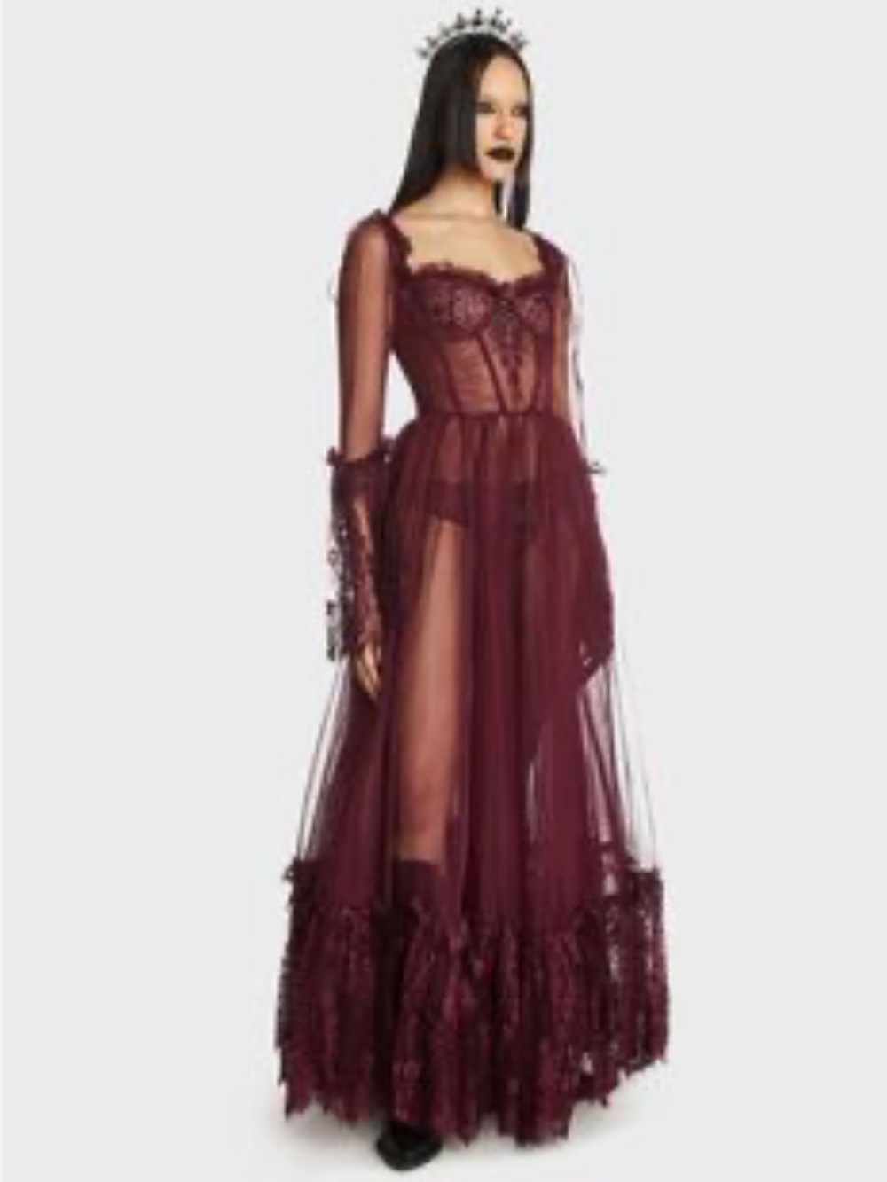 Widow "Dance with Death" gothic maxi dress from Dolls Kill - Picture 7 of 10